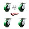 Service Caster 5 Inch Green Poly on Cast Iron Caster Set with Roller Bearings and Swivel Locks SCC-35S520-PUR-GB-BSL-4 - alternate 5